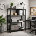 Ver imagem 1 de Estante Industrial P/ Sala Escritório Livro Decorativa Preta:preto