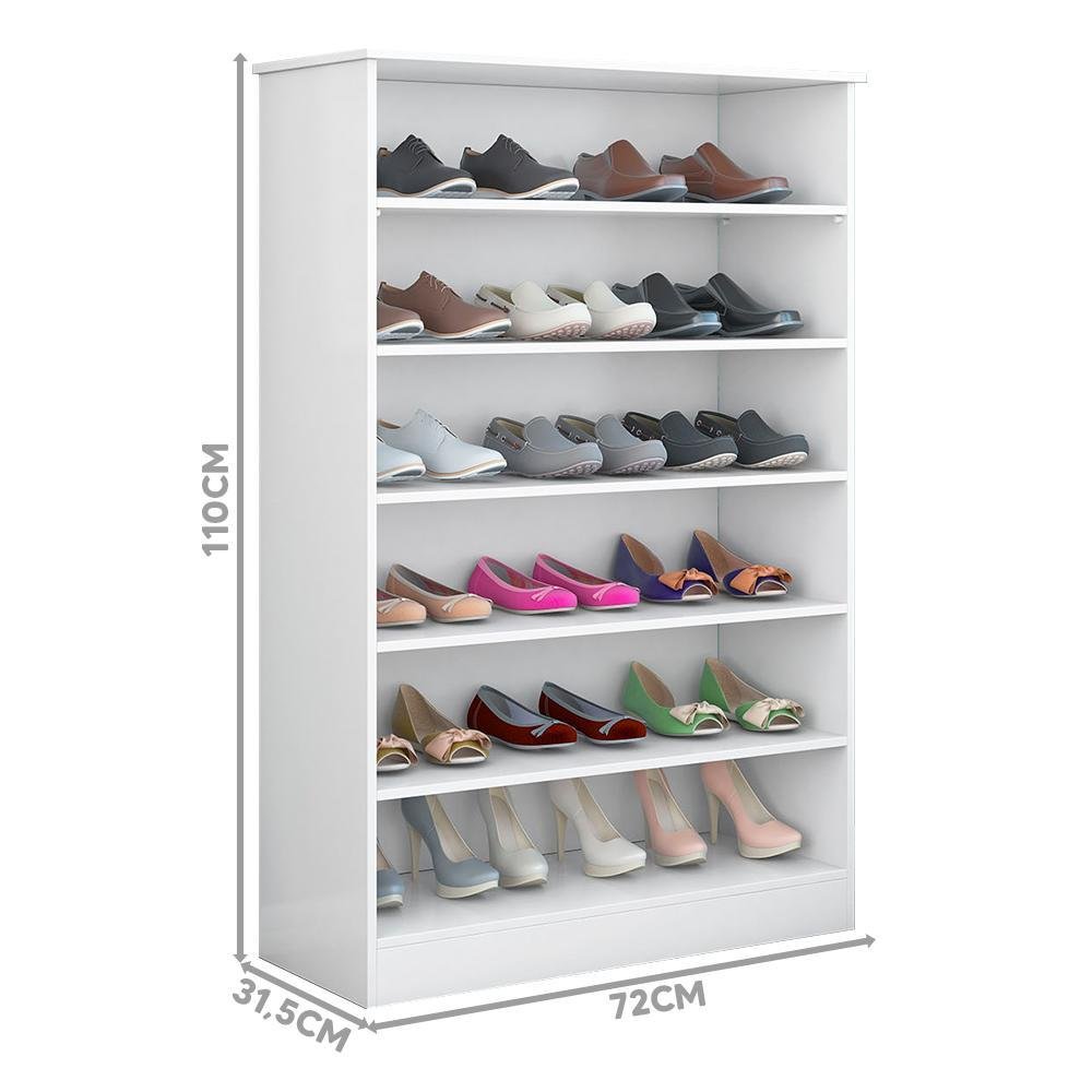 Sapateira com 6 Prateleiras Bella Cor Branco Phoenix Baby 8854 - Branco - 4