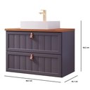 Ver imagem 3 de Gabinete Suspenso para Banheiro com Cuba 80cm em MDF Sense MGM Marrom Cinza