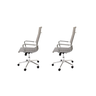 Kit 2 Cadeiras de Escritório Esteirinha Diretor Cinza com Base Giratória Cromada e Rodinhas Pretas B - 3