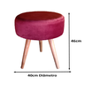 Puff Redondo Tripé. Puff Decorativo Redondo Tripé. DECOR MOBILLE DORA BELLA Vermelho Bordo Puff Redo - 3