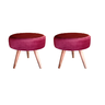 Puff Redondo Tripé. Puff Decorativo Redondo Tripé. DECOR MOBILLE DORA BELLA Vermelho Bordo Puff Redo - 2