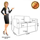 Ver imagem 2 de Sofá Namoradeira com Poltrona Pés Palito Castanho Marisa Linho Cinza A05 D03 - D'rossi