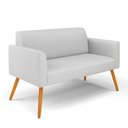 Ver imagem 6 de Sofá Namoradeira com Poltrona Pés Palito Castanho Marisa Linho Cinza A05 D03 - D'rossi