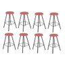 Kit 08 Banqueta Alta Lari Eiffel Hexágono Bancada Bar Balcão Bistrô Ferro Preto Suede Rose Gold - 1