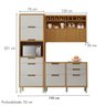 Cozinha Completa 100% Mdf 3 Peças Nesher Imperatriz Marrom Off White - 3