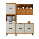 Ver imagem 2 de Cozinha Completa 3 Peças MDF Imperatriz Marrom/Off White - Nesher