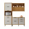 Cozinha Completa 100% Mdf 3 Peças Nesher Imperatriz Marrom Off White - 1