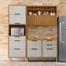 Cozinha Completa 100% Mdf 3 Peças Nesher Imperatriz Marrom Off White - 2