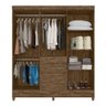 Guarda Roupa 7 Portas Com Espelho Castanho Wood - 2