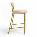 Ver imagem 4 de Banqueta Cozinha Média com Encosto Industrial Dourado Londres PU Facto D03 - D'Rossi