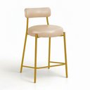 Ver imagem 2 de Banqueta Cozinha Média com Encosto Industrial Dourado Londres PU Facto D03 - D'Rossi