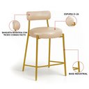 Ver imagem 3 de Banqueta Cozinha Média com Encosto Industrial Dourado Londres PU Facto D03 - D'Rossi