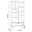 Ver imagem 7 de Estante Livreiro Home Office e Mesa Escrivaninha Orgânica Nordic A03 Off White Roble - Lyam Decor