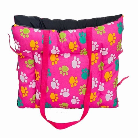 Colchonete e Bolsa 2 em 1 Pet Hanna Pop Pequeno Retangular Impermeável: Dog Pink