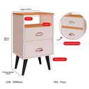 Ver imagem 6 de Mesa de Cabeceira P Quarto Criadinho 2 Gavetas Organizadora Puxador Concha Retrô Classic Off Nature