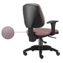 Ver imagem 3 de Cadeira Giratória Job Executiva Ergonômica Escritório Suede Rosê - Lyam Decor