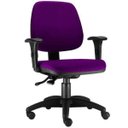 Ver imagem 1 de Cadeira Giratória Job Executiva Ergonômica Escritório Suede Roxo - Lyam Decor