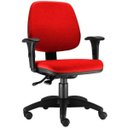 Ver imagem 1 de Cadeira Giratória Job Executiva Ergonômica Escritório Suede Vermelho - Lyam Decor