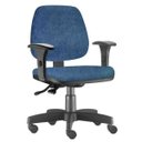 Ver imagem 1 de Cadeira Giratória Job Executiva Ergonômica Escritório Tecido Azul - Lyam Decor