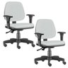 Kit 2 Cadeiras Giratória Job Executiva Ergonômica Escritório Couro Sintético Branco - Lyam Decor - 1
