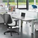 Ver imagem 3 de Kit 2 Cadeiras Giratória Job Executiva Ergonômica Escritório Couro Sintético Branco - Lyam Decor