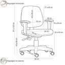 Ver imagem 4 de Kit 2 Cadeiras Giratória Job Executiva Ergonômica Escritório Couro Sintético Cinza- Lyam Decor