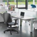 Ver imagem 3 de Kit 2 Cadeiras Giratória Job Executiva Ergonômica Escritório Couro Sintético Cinza- Lyam Decor