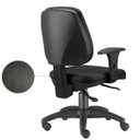 Ver imagem 5 de Kit 2 Cadeiras Giratória Job Executiva Ergonômica Escritório Couro Sintético Preto - Lyam Decor