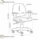 Ver imagem 6 de Kit 2 Cadeiras Giratória Job Executiva Ergonômica Escritório Couro Sintético Preto - Lyam Decor