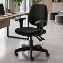 Ver imagem 3 de Kit 2 Cadeiras Giratória Job Executiva Ergonômica Escritório Couro Sintético Preto - Lyam Decor