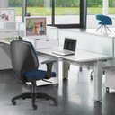 Ver imagem 3 de Kit 2 Cadeiras Giratória Job Executiva Ergonômica Escritório Crepe Azul Marinho - Lyam Decor