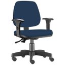 Ver imagem 2 de Kit 2 Cadeiras Giratória Job Executiva Ergonômica Escritório Crepe Azul Marinho - Lyam Decor