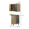 Kit Conjunto Cozinha Completa Modulada Balcão Paneleiro Armário 8 Peças MDP Marrom Madeira Cinza - 4
