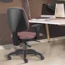 Ver imagem 3 de Kit 2 Cadeiras Giratória Job Executiva Ergonômica Escritório Suede Rosê - Lyam Decor