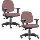 Ver imagem 1 de Kit 2 Cadeiras Giratória Job Executiva Ergonômica Escritório Suede Rosê - Lyam Decor