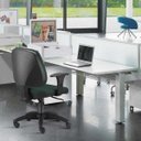 Ver imagem 3 de Kit 2 Cadeiras Giratória Job Executiva Ergonômica Escritório Crepe Verde Musgo - Lyam Decor
