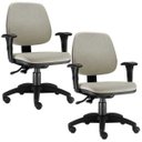 Ver imagem 1 de Kit 2 Cadeiras Giratória Job Executiva Ergonômica Suede Bege - Lyam Decor
