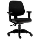Ver imagem 2 de Kit 2 Cadeiras Giratória Job Executiva Ergonômica Crepe Preto - Lyam Decor