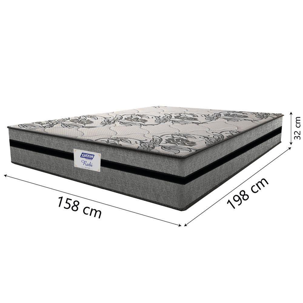 Colchão Casal Queen Gazin com Molas Ensacadas Rubi 158x198x32cm Cinza/preto - Suporta até 120 Kg - 3