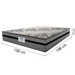 Colchão Casal Queen Gazin com Molas Ensacadas Rubi 158x198x32cm Cinza/preto - Suporta até 120 Kg - 3