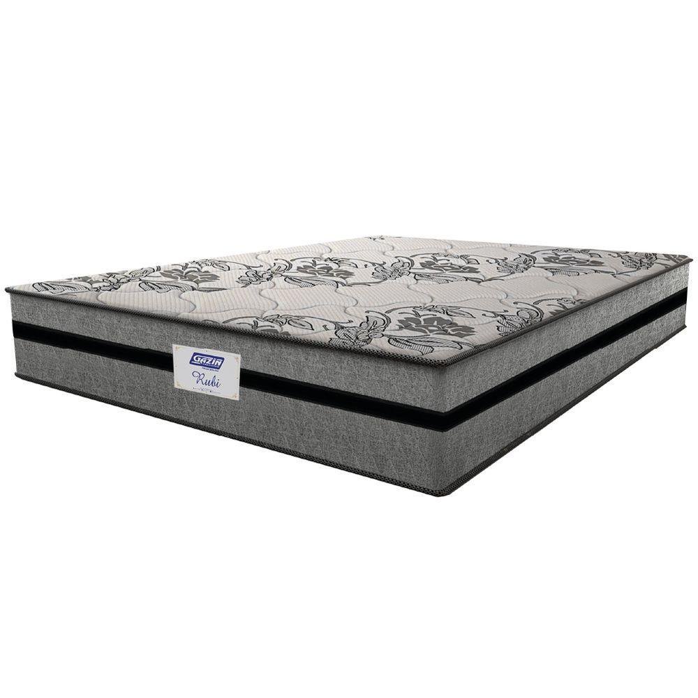 Colchão Casal Queen Gazin com Molas Ensacadas Rubi 158x198x32cm Cinza/preto - Suporta até 120 Kg - 1