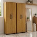 Ver imagem 1 de Armário Multiuso Caio 2 Portas 4 Prateleiras MDP 60cm Cinamomo Kit 2 Unidades