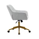 Ver imagem 4 de Cadeira Poltrona Giratória Pelegrin Pel-0202 Dourada e Cinza Claro