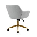 Ver imagem 5 de Cadeira Poltrona Giratória Pelegrin Pel-0202 Dourada e Cinza Claro