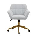 Ver imagem 1 de Cadeira Poltrona Giratória Pelegrin Pel-0202 Dourada e Cinza Claro