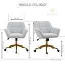 Ver imagem 2 de Cadeira Poltrona Giratória Pelegrin Pel-0202 Dourada e Cinza Claro