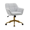 Ver imagem 3 de Cadeira Poltrona Giratória Pelegrin Pel-0202 Dourada e Cinza Claro