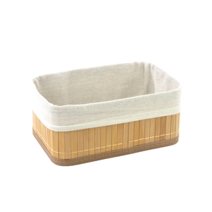 Cesto Organizador Dobravel Bambu Claro 23x15x10cm Mimo Style
