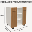 Ver imagem 5 de Armário para Banheiro com Prateleiras Premium - Branco/Ripado